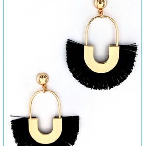 Black and gold earrings.